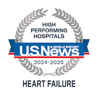 US News & World Report high performing heart failure emblem
